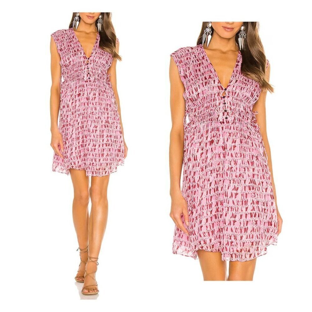Isabel Marant Etoile Segun Tie Dye Mini Dress In Red,  Size 34EU, New with Tag